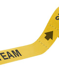 Top Shelf Self Sticking Pipe Markers For Steam Lines, Durable Black On Yellow Plastic Labels on a roll for easy application.