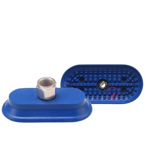 5 Piece Set Of Industrial Oval Suction Cups For Pneumatic Manipulators showing blue NBR rubber oval pad with nut for vacuum gripping.