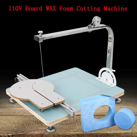 Pro Grade Foam Cutter With 72W Hot Wire, Lightweight Tabletop Foam Cutting Tool on table with blue foam shapes nearby
