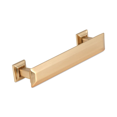 Brushed Gold Cabinet Pulls Pack Of 5 With 4 Inch Center To Center Mounting And Backplates For Cabinets And Drawers, kitchen handle