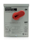 60 Amp 600 Volt Type 3R Metal Enclosure For Three Pole AC Manual Motor Controller front view with red handle and labels
