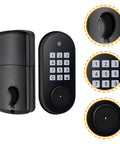 Hassle Free Keyless Entry Door Lock With Backlit Keypad And Automatic Deadbolt Solid Electric Access System For Front Doors quick install, black finish