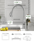 Pull Down Kitchen Faucet With Sprayer, Lead Free, High Arc, Single Handle, Brushed Nickel Finish, Single Hole Mount in modern kitchen
