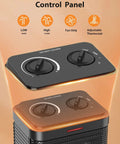 Control panel of 1500W Small Space Heater For Indoor Use With PTC Ceramic Heating Thermostat Three Modes Quiet Safe Heat