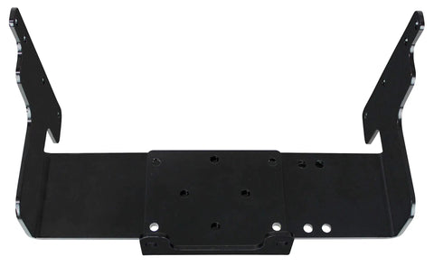 Top view of ATV Winch Mount for Polaris Gen 4 Chassis, Heavy Duty Mounting Bracket with Easy Install, black powder coat