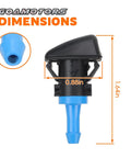 Set Of 2 Front Windshield Washer Jet Nozzles Sub Assembly 68024312AB showing dimensions for Chrysler 200 Dodge Avenger Challenger