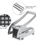 Side view of Fdit stainless steel potato cutter for home kitchen