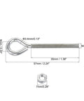 Heavy Duty M4x40mm Eye Hook Screws Kit 15Pc Carbon Steel Hanger Eyelets With Hex Nuts For Metal And Wood Projects Built Tough Eyelet Hooks Hardware Bundle, M4 57mm