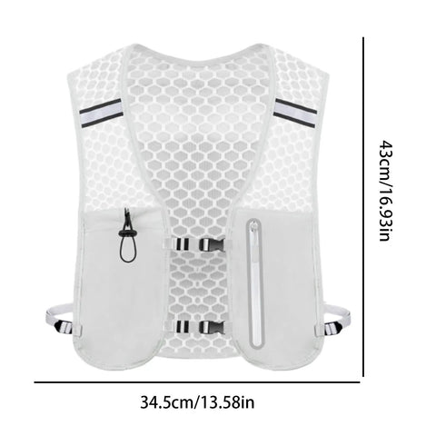 Go-To Lightweight Running Backpack For Men With Hydration Vest, Phone Pouch, And Bottle Holder seen from the front