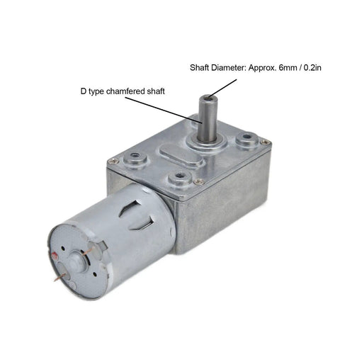 12V DC Worm Gear Motor With CW CCW Rotation, Workhorse Build, Heavy Duty Zinc Alloy Shell, Stainless Steel Shaft, High Temperature And Abrasion Resistant Gearbox Drive For DIY Projects, Robotics, Small Machinery, And Gearbox Applications, 6mm shaft