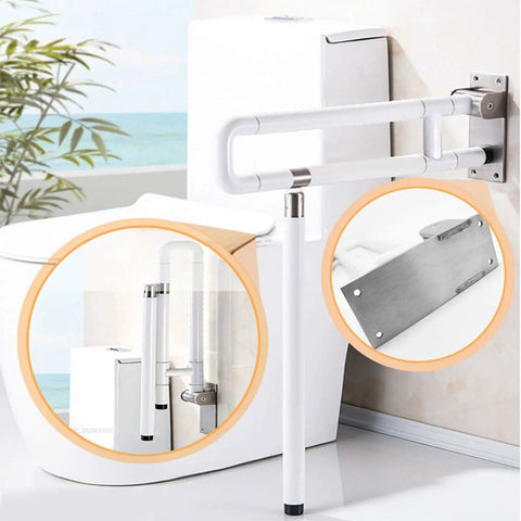 Foldable Stainless Steel Toilet Grab Bar With 304 Grade Frame Anti Slip Shower Handrail Flip Up Bathroom Seat Support Bar Heavy Duty Bathtub Arm Grip For Safe Access And Stability Supports Up To 450 Lbs