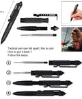 Rugged Tactical Pen For Everyday Carry, Self Defense And Emergency Glass Breaker, Tungsten Steel Cap, Aluminum Body, assembly steps