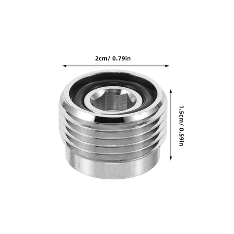 Close-up of compact DIN to Yoke valve adapter with dimensions, anti-leak design visible | DIN To Yoke Valve Adapter For Scuba Tanks Two Pack Pro Grade High Accuracy Anti Leak Design 230 Bar Capacity Extends Dive Time With Reliable Connection And Easy Gas Transfer For Deep Sea Adventures