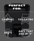 Adventure Fast Flow 2 Gallon Water Jug With Leakproof Ice Dispenser for camping, tailgating, and BBQs, shown from the back.