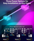 Smart RGB IC Outdoor Lights For House And Garden App And Remote Control Scene Modes IP67 Waterproof 200ft Epic Vibe power options diagram