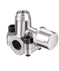 Front view: Chinco BPV-31 piercing valve kit for refrigerator tubing; chrome clamp fits 1/4–3/8 in OD pipes