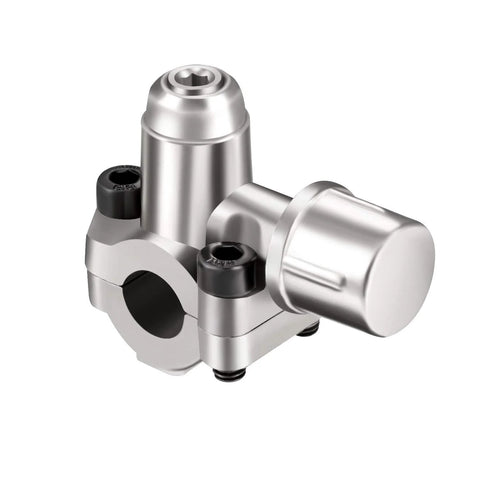Front view: Chinco BPV-31 piercing valve kit for refrigerator tubing; chrome clamp fits 1/4–3/8 in OD pipes