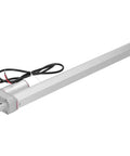 Get This Heavy Duty 30N Electric Linear Actuator With Compact Design For Boats And Industrial Machinery, Low Noise And Energy Saving Power Move For Cars At 12V DC Voltage; silver actuator with motor and wires.