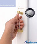 Hand holding Ten Inch Matte Gold Cabinet Pulls Set Of 10 With Clear Acrylic Glass Hardware for cabinets and drawers