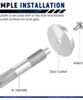10-Piece Universal Aluminum Bearing Race and Seal Driver Set showing knurled handle, disc collar, and allen bolt for wheel bearings