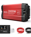 Heavy Duty 2000 Watt Pure Sine Wave Inverter 12 Volt To 110 Volt Converter with digital display and remote control