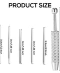 Product size diagram of Piercing Ball Grabber Tool For Changing Jewelry Stainless Steel Diamond Claw Tweezers with 3cm and 3.3cm pins