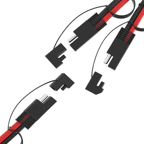 14 AWG SAE Y Splitter Cable With Two SAE Quick Disconnect Plugs 12 Inch DC Power Automotive Adapter For Solar Panels