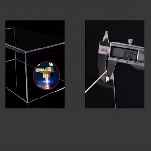 Image showing thickness of Dustproof Acrylic Display Box For Lego 75375 Airship Model, Clear See Through Display Case with measurements.