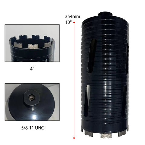 4 Inch Diamond Core Drill Bits With 10 Inch Deep Drilling For Concrete With Rebar Brick Block Masonry Laser Welded Core Bit Set