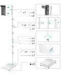 Assembly diagram for Cordless Vacuum Stand Docking Station With 6 Hooks For V15 Detect V11 V10 V8 V7 V6.