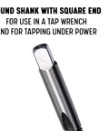 3/8-16 High Speed Steel 3 Flute Spiral Point Tap DWT Series Hand Tap round shank with square end detail