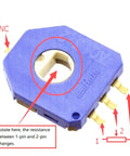 Rotation Angle Sensor Module SV01A103AEA01R00 with 10K potentiometer, showing rotation point and pin connections.