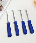 4 Piece Hook And Pick Tool Set Pro Grade Stainless Steel With PVC Ergonomic Non Slip Handles