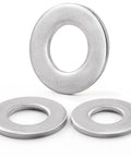 Heavy Duty 304 Stainless Steel Fender Washers Number 10 Size Three Hundred Pack stacked with flat surfaces for secure fastening