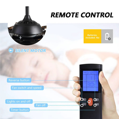 Remote for 42 Inch Slick Industrial Retractable Ceiling Fan With Lights And Remote Retro Black Cage Chandelier Style Fandelier