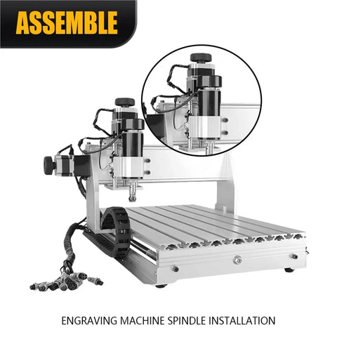 Three Quarter Axis Mini CNC Router With 300mm By 200mm Wood Engraving And Milling Machine CNC Controller Box 300W Spindle DIY Friendly
