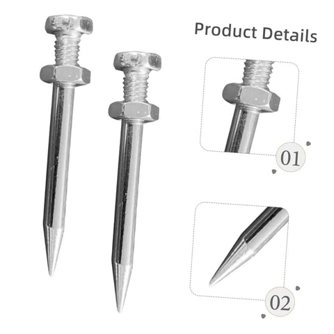 Close-up of metal nails for Lawn Aerator Shoes Spikes Kit with Durable Metal Nails For Lawn Aeration, showing detailed threading and tips.