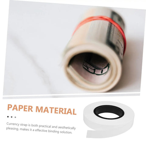 Heavy Duty Cash Strapping Tape Roll For Banknote Bundling And Shipping shown with rolled banknotes and white tape