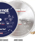 10 Inch Carbide Tipped Double Face Melamine Circular Saw Blade Featuring Eighty Teeth H Atb Hook Design And A Five Eighths Inch Arbor on display.