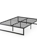 Queen Size Metal Platform Bed Frame With Reinforced Steel Slat Support And Absolutely No Box Spring Required No Sweat Assembly side view