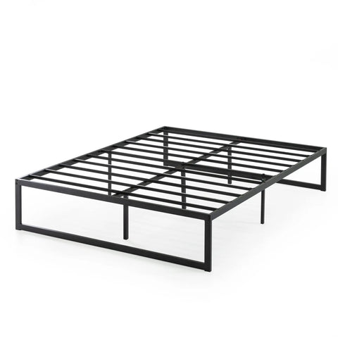 Queen Size Metal Platform Bed Frame With Reinforced Steel Slat Support And Absolutely No Box Spring Required No Sweat Assembly side view