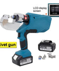 Yunding Aluminum Auto Body Riveting Machine with LCD display and battery, ideal for sheet metal joining.