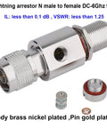 N Type Lightning Arrestor 0-6 GHz 50 Ohm Bi-Directional Protection N-Male N-Female Mountable Outdoor Panel Bulkhead with parts