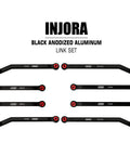 Aluminum 4 Link Set for SCX24 C10 JLU Bronco Base Camp 4Runner Black CNC Link Replacement Eliminates Axle Wrap Reduces Drive Shaft Friction Smoother Ride Higher Clearance, black anodized 39mm, 51mm, 58.5mm links