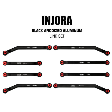 Aluminum 4 Link Set for SCX24 C10 JLU Bronco Base Camp 4Runner Black CNC Link Replacement Eliminates Axle Wrap Reduces Drive Shaft Friction Smoother Ride Higher Clearance, black anodized 39mm, 51mm, 58.5mm links