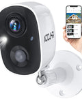 Wireless Outdoor Security Camera System With 1080P Two Way Audio And Full Color Night Vision, smartphone app setup shown