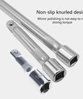 Grease Monkey Approved 10 Inch Socket Extension Bar For Half Drive Ratchets Anti Slip Grip Rust Proof Alloy Steel tools with knurled design.