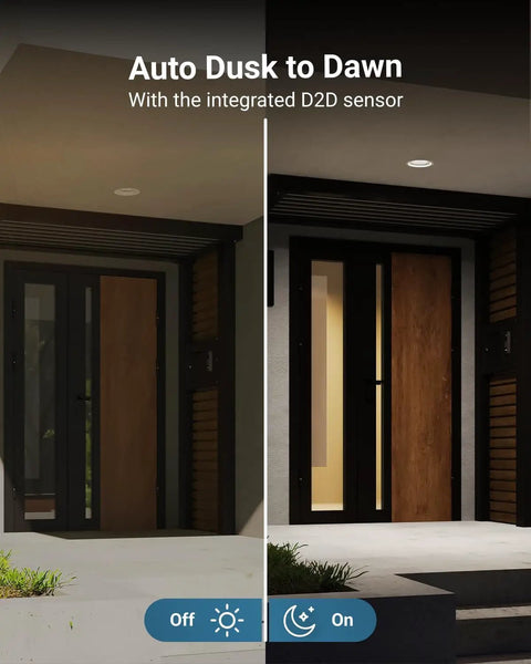 PAR38 LED Dusk To Dawn Outdoor Flood Light Bulb 150W Equivalent 5000K Daylight Motion Activated E26 Base 2 Pack For Porch Garage And Yard Weatherproof UL Listed illuminating porch during day and night