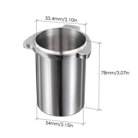 53.4mm Espresso Dosing Cup In 304 Stainless Steel With Grinder Trigger Button Fits 54mm Breville Portafilters