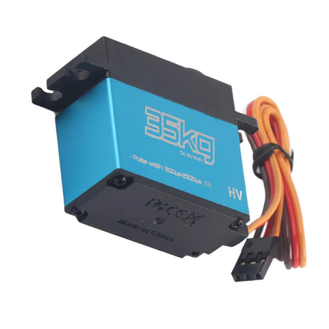 Hella Tough 2 Pack 35Kg Holding Torque Coreless Motor Digital Servo with metal casing and cables for RC upgrades.